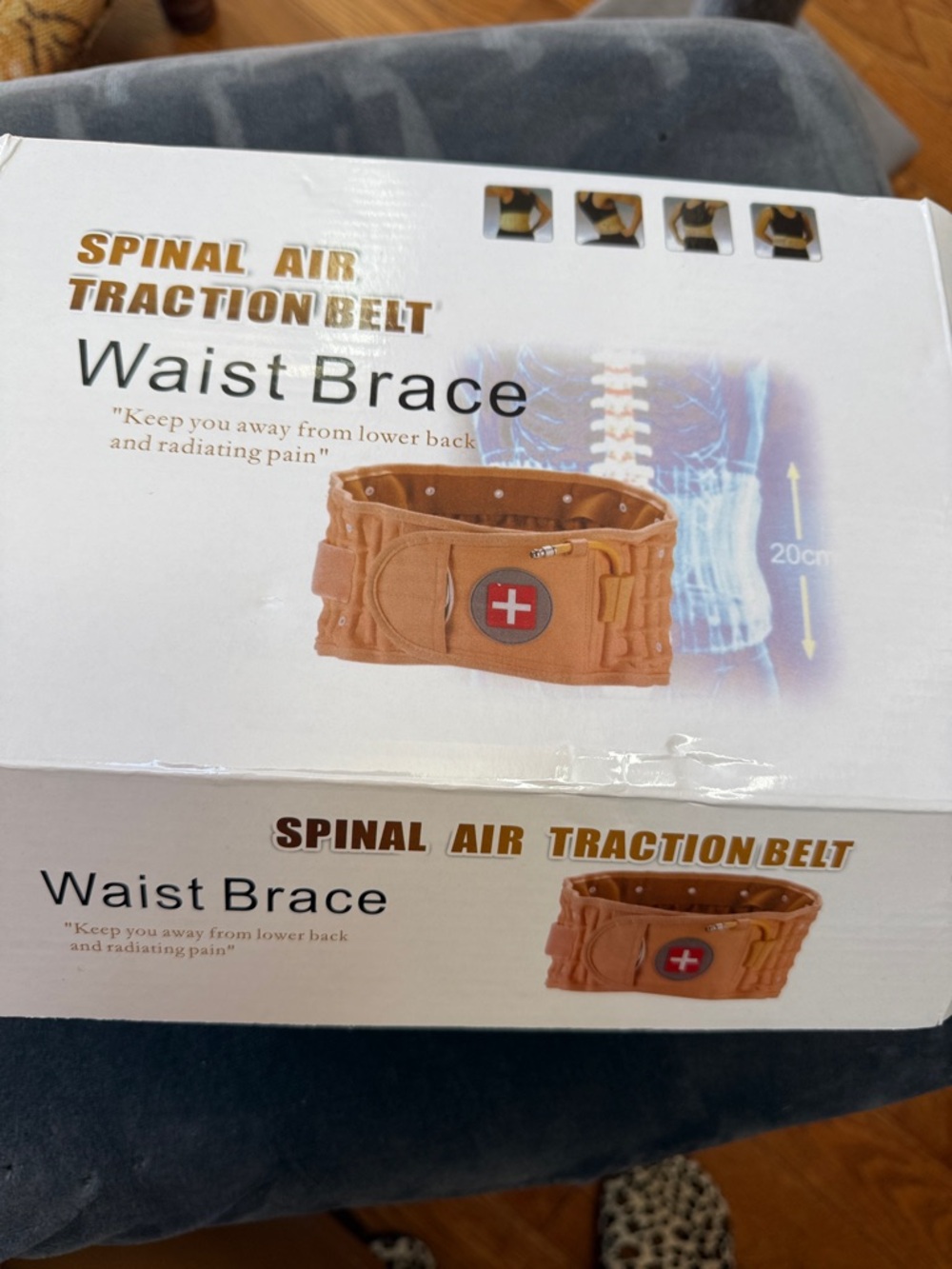 Waist Brace Spinal Air Traction Belt - Brown